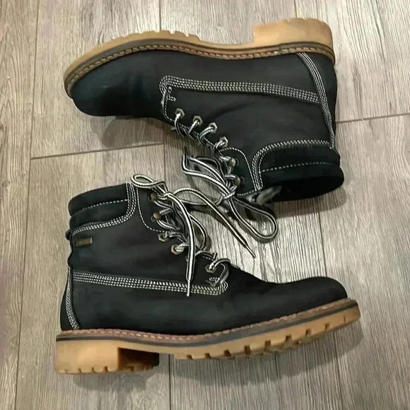 Tamaris Duo Tex Black Suede winter Ankle Boots Size 9/  EU 40 - Picture 3 of 9